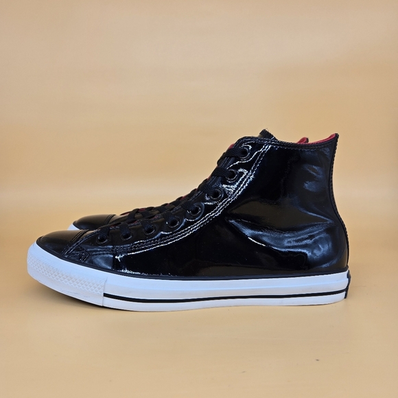 Converse Chuck Taylor All Star Patent Hi 'Black' Men's Shoes Size 10.5 - Picture 1 of 9